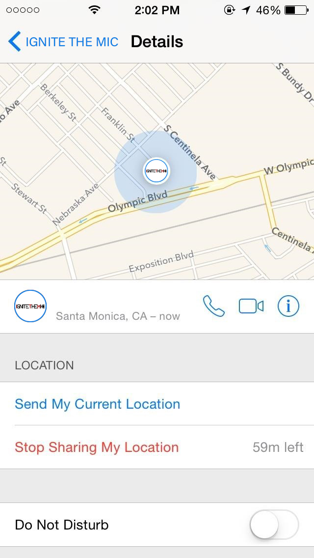 Share your location using an iPhone